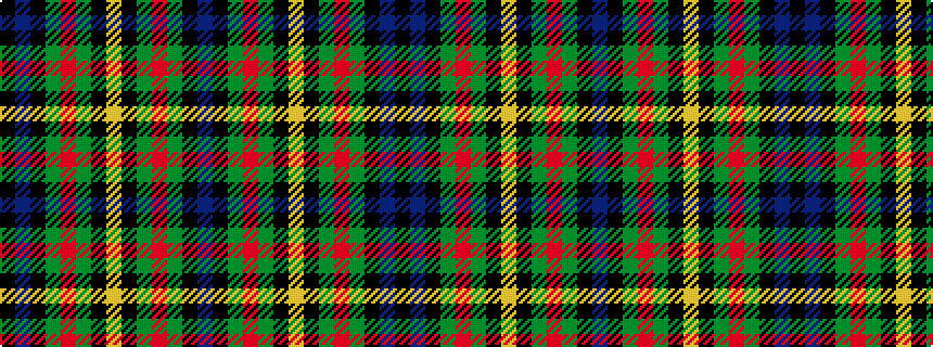 idealised woven sample of pattern BKGRGKYKGRGKBK