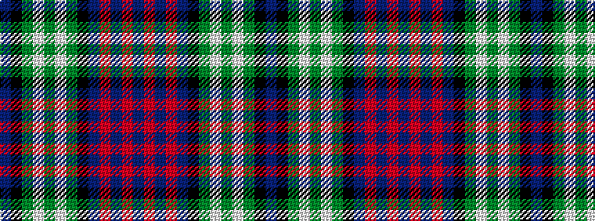idealised woven sample of pattern BKGWGWGKBRBRB