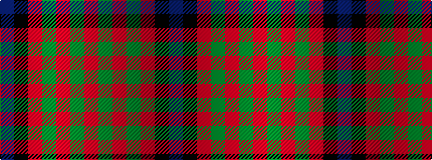 idealised woven sample of pattern BKRGRGR