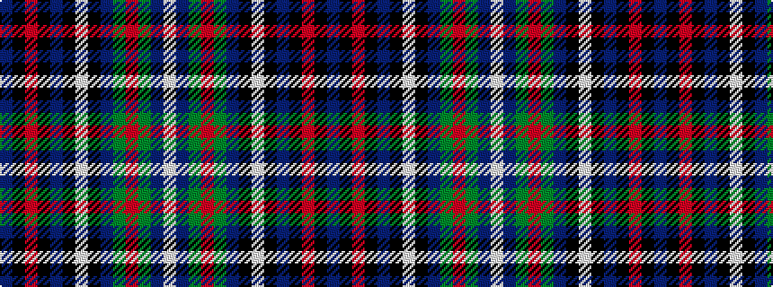 idealised woven sample of pattern BKRKBKWKBGRGBW