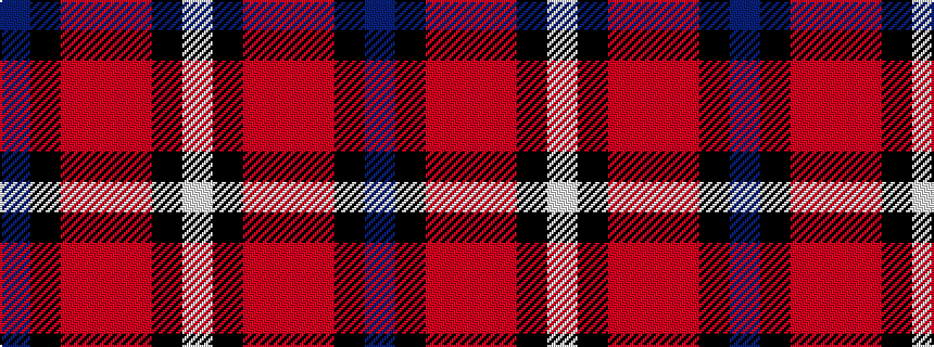 idealised woven sample of pattern BKRRRKW