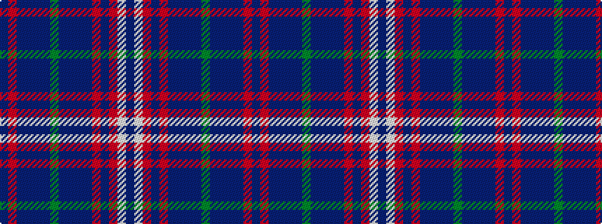 idealised woven sample of pattern BRBBBBGBBBBRBRWB