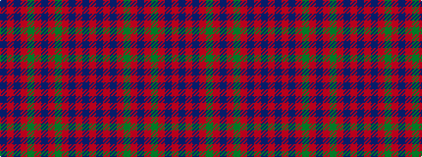 idealised woven sample of pattern BRBRGRBRGRBRBR