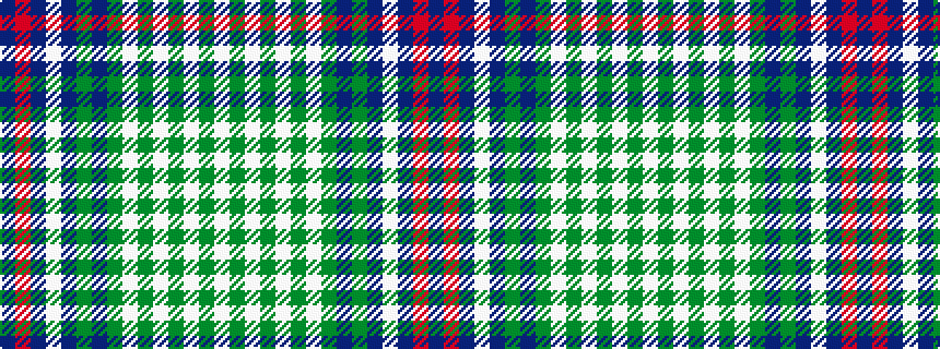 idealised woven sample of pattern BRBWBGBGWGWGWGW