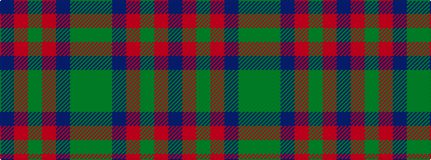 idealised woven sample of pattern BRGRBGG