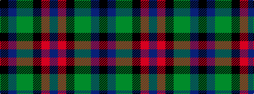 idealised woven sample of pattern BRKGGBK