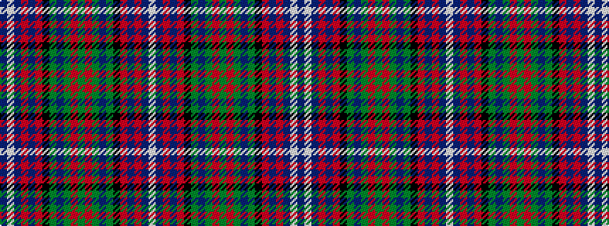 idealised woven sample of pattern BWBRBRKGBGRGRGBGKRBRBW