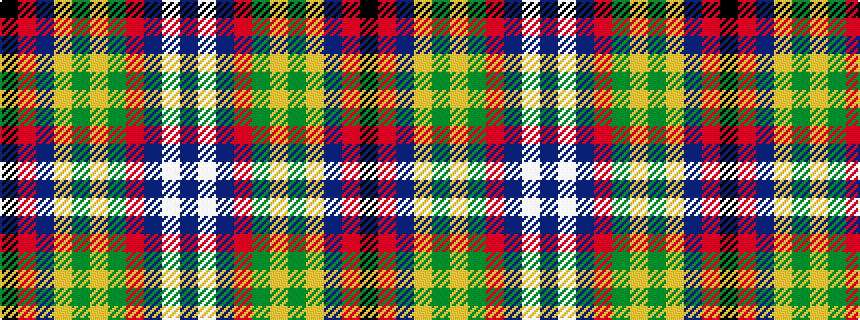 idealised woven sample of pattern BWBRGYGYBRK