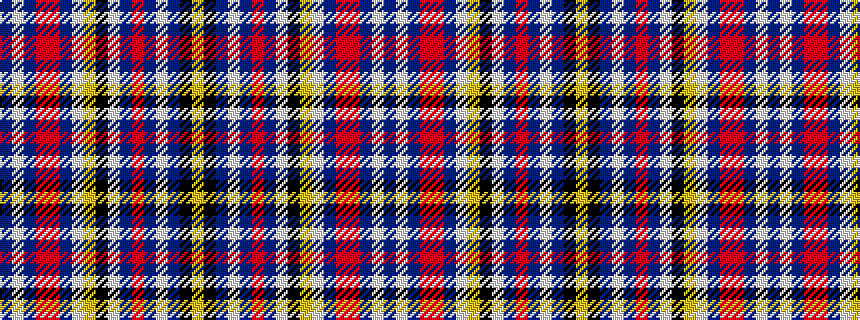 idealised woven sample of pattern BWBRRBWYKWBRBWBKY