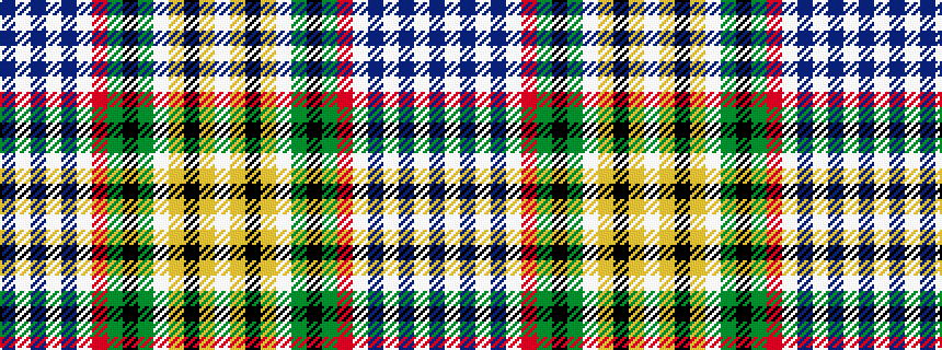 idealised woven sample of pattern BWBWBWRGKGWYKYW