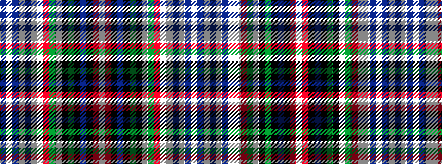 idealised woven sample of pattern BWBWBWWRGWKGKBKRW