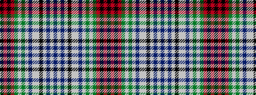 idealised woven sample of pattern BWBWKWWBWGWGRKRK