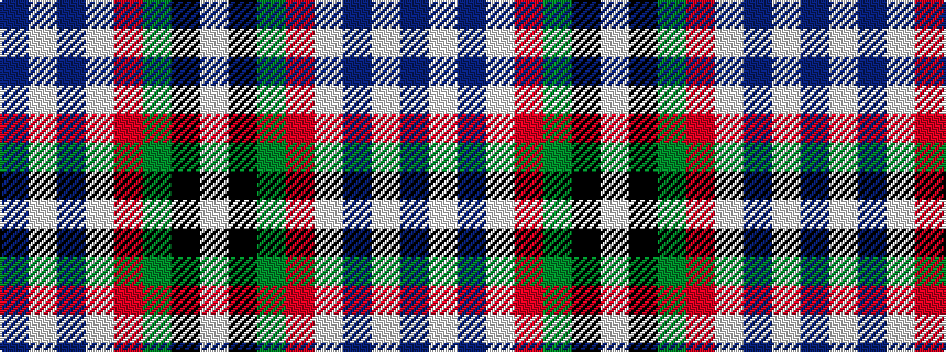 idealised woven sample of pattern BWBWRGKW