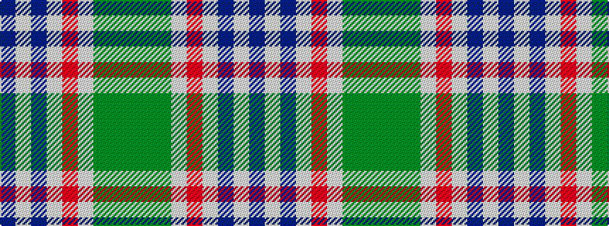 idealised woven sample of pattern BWBWRWGGG
