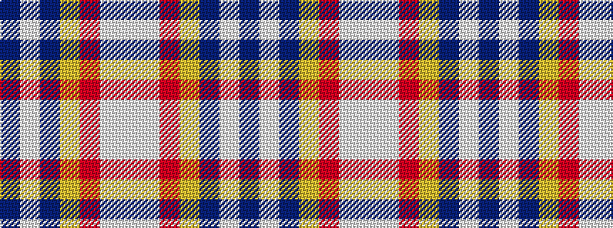 idealised woven sample of pattern BWBYRWW