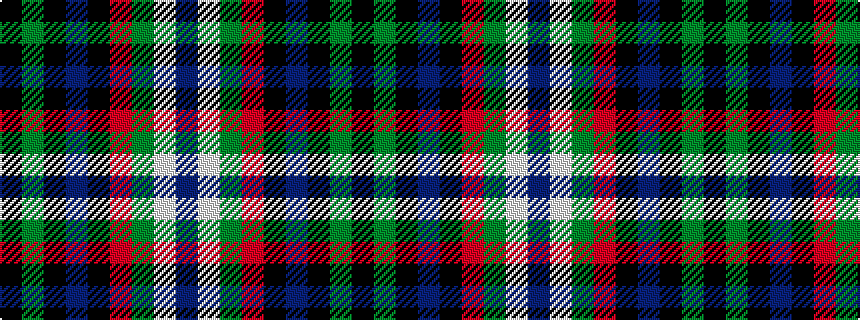 idealised woven sample of pattern BWGRKBKGK