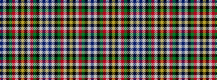 idealised woven sample of pattern BWKGRWKYKWRGKWBW