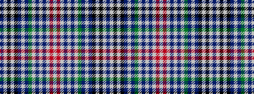 idealised woven sample of pattern BWKWKBWBGWBWBWRW