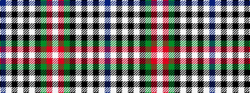 idealised woven sample of pattern BWKWKWKGRW