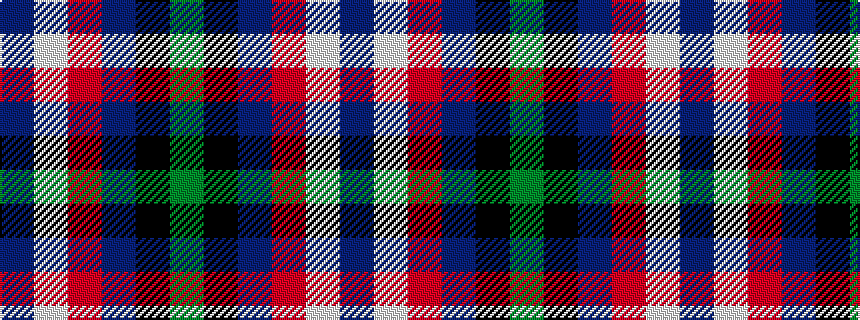 idealised woven sample of pattern BWRBKG