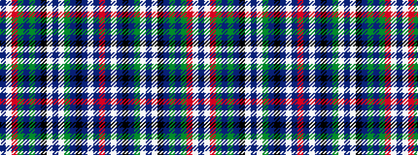 idealised woven sample of pattern BWRGBGBKWBWGBKBWBR
