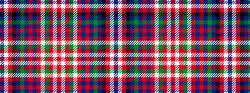 idealised woven sample of pattern BWRKBGBRBRWGRWR