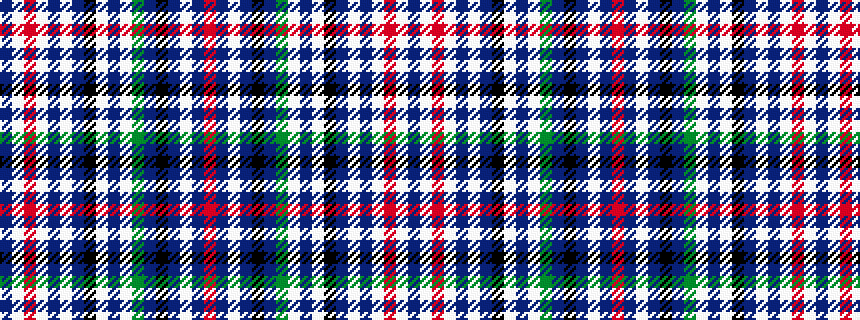 idealised woven sample of pattern BWRWBWBKWBWGBKBWBR