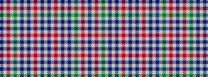 idealised woven sample of pattern BWRWGWBWBWRWBW