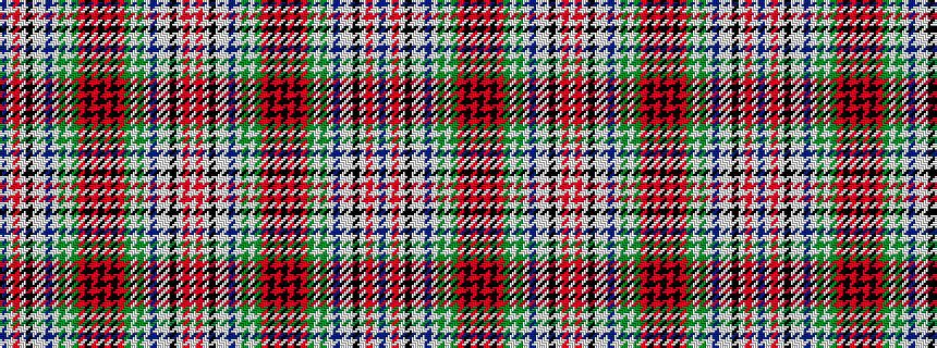 idealised woven sample of pattern BWRWKWWBWGWGRKRKRKRGWGWBWWKWRW