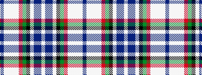 idealised woven sample of pattern BWWWWRGKWBBW