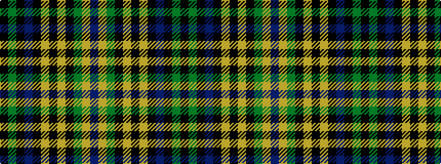 idealised woven sample of pattern BYGKYKYKBKGK