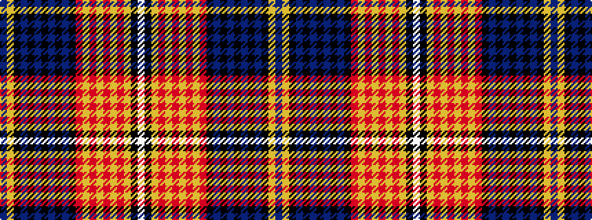 idealised woven sample of pattern BYKBKBKBKBKRYRYRYRYKW