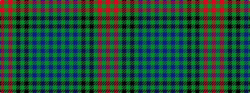 idealised woven sample of pattern GBGBGBGKGKGRGR