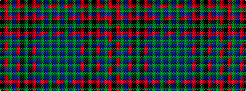 idealised woven sample of pattern GBGBGBRKGKRBGRK