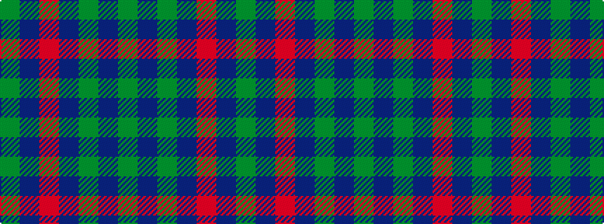 idealised woven sample of pattern GBGBRBG