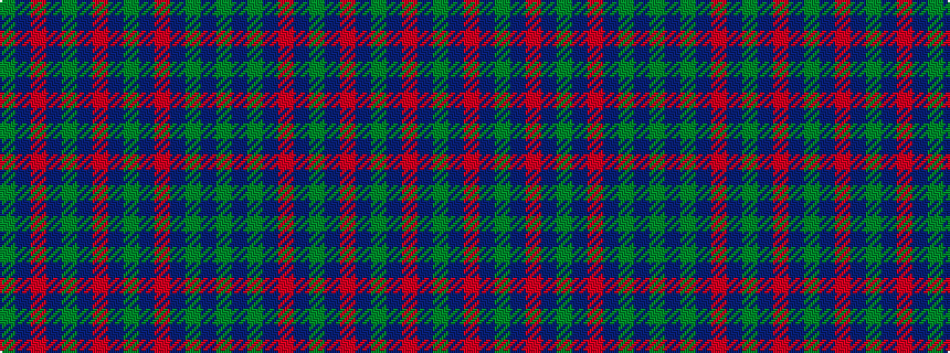 idealised woven sample of pattern GBGBRBGBRBGBRBG