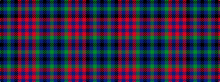 idealised woven sample of pattern GBKBGRBRBRKBGBK