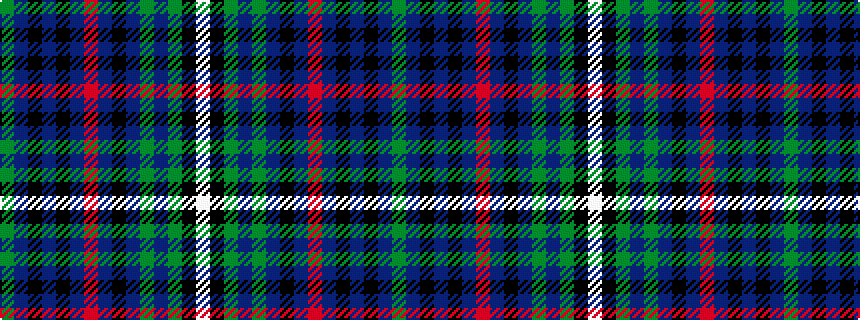 idealised woven sample of pattern GBKBKBRBKBGBGKW