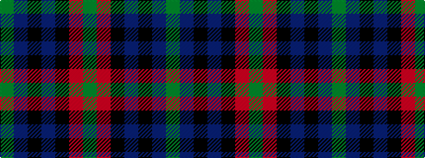 idealised woven sample of pattern GBKBKRG