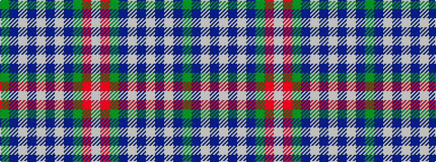 idealised woven sample of pattern GBWBWBWBGRW