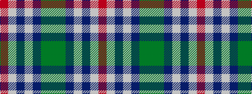 idealised woven sample of pattern GGBWBWR