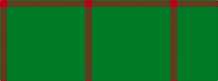 idealised woven sample of pattern GGGGGGR