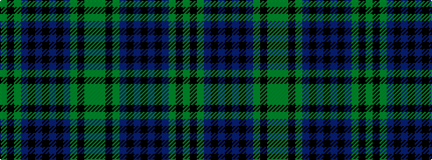 idealised woven sample of pattern GGKGBKBKBKBGKG