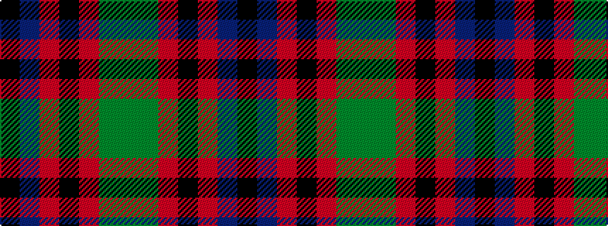 idealised woven sample of pattern GGRKRBK