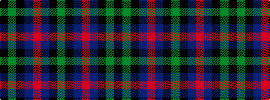 idealised woven sample of pattern GKBRBKGK