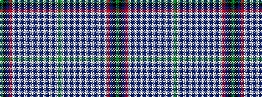 idealised woven sample of pattern GKBRWBWBWBWBWBWBWBWG