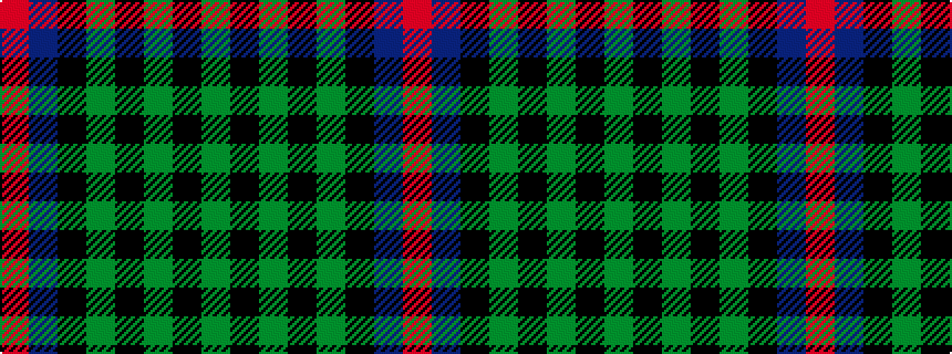 idealised woven sample of pattern GKGKGKBR