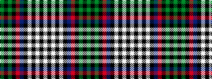 idealised woven sample of pattern GKGKRBKWKWKW