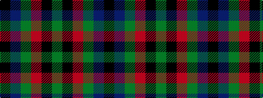 idealised woven sample of pattern GKRGBK