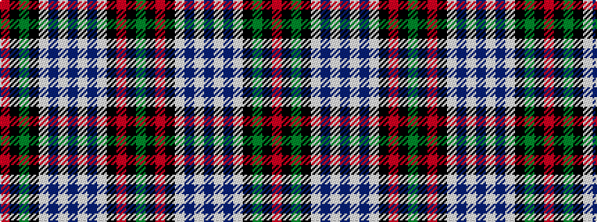 idealised woven sample of pattern GKRKWBWBWBWKGKR